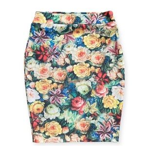 Floral Bodycon Pencil Skirt Touch Me Women’s Medium Roses